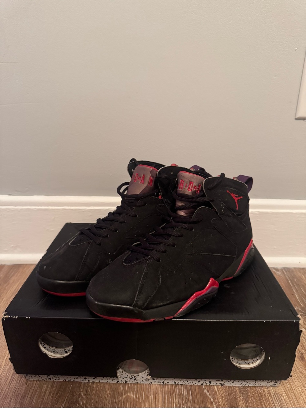 Air Jordan 7 Raptor Retro Men's Sneakers - Black/Red